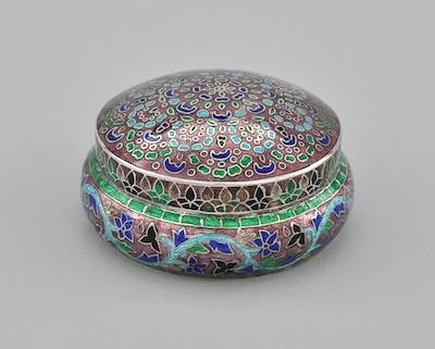 Appraisal: An Enamel Over Silver Trinket Box The low - D