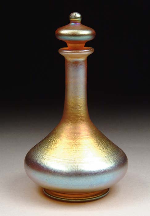 Appraisal: TIFFANY STUDIOS SCENT BOTTLE Beautiful gold favrile scent bottle has