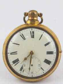 Appraisal: A gilt metal English verge pocket watch by Walter Rule