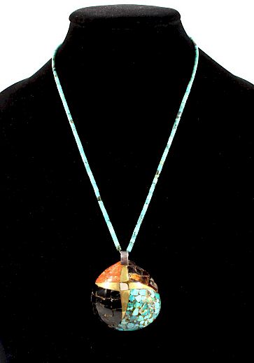 Appraisal: Zuni Turquoise Shell Necklace Featured in this lot is a