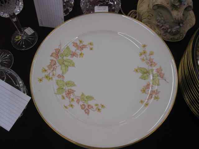 Appraisal: Hutschenreuther Porcelain Plates floral gold rim '' ''The Annapolis'' excellent