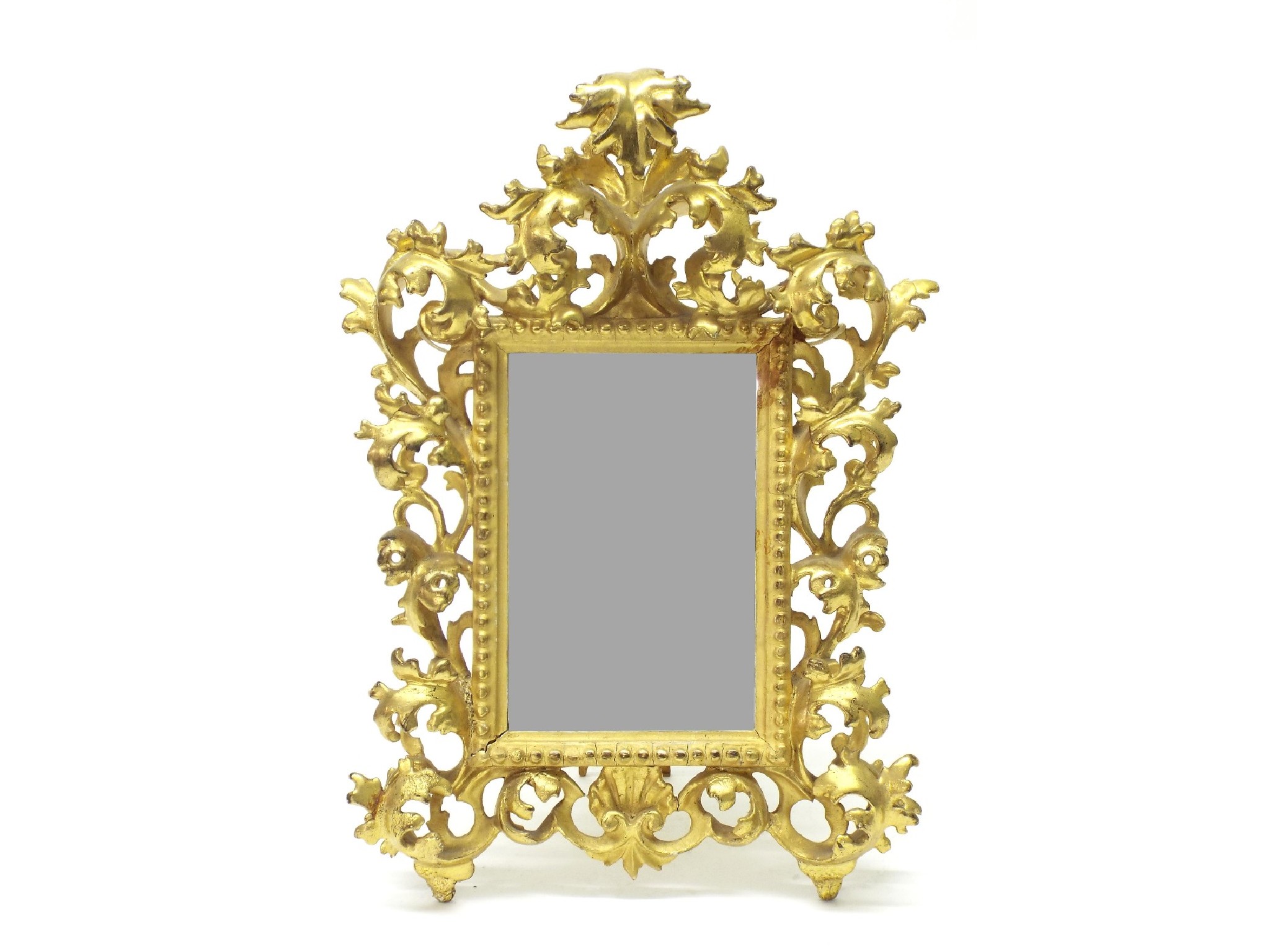 Appraisal: Attractive Florentine giltwood wall easel mirror the rectangular bevelled glass