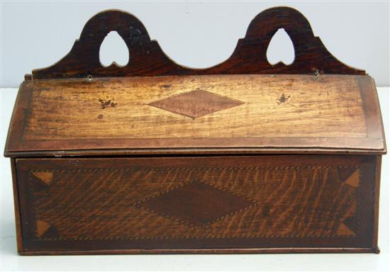 Appraisal: Oak box with hinged sloping cover th th century with