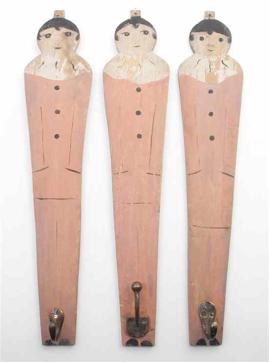 Appraisal: A Set of Three French School House Figural Coat Hooks