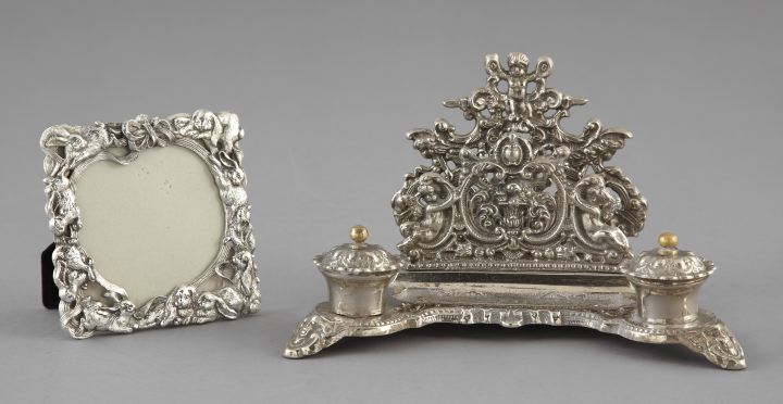 Appraisal: Two English Silverplate Items consisting of an Edwardian reticulated silverplate