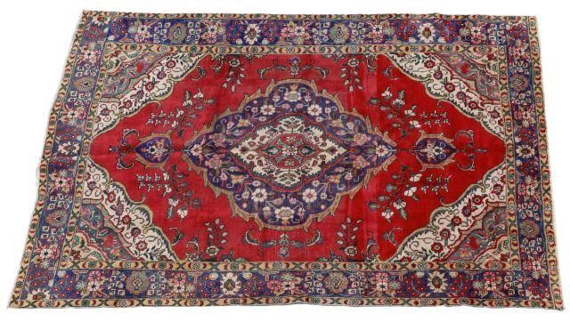 Appraisal: Hand-tied Persian Tabriz rug approx ' l ' w