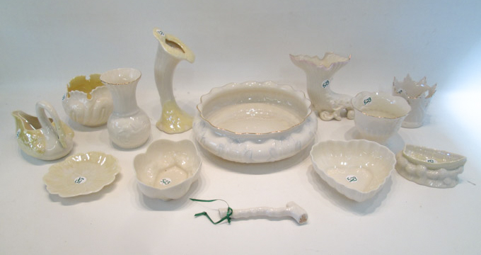 Appraisal: FOURTEEN BELLEEK PARIAN PORCELAIN TABLEWARE marks from gold Seventh Mark