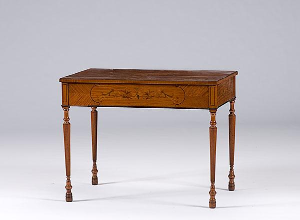 Appraisal: EDWARDIAN MARQUETRY INLAID SIDE TABLE English or Continental th century