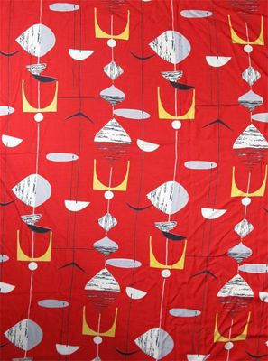 Appraisal: A David Whitehead printed cotton curtain designed by Marianne Mahler