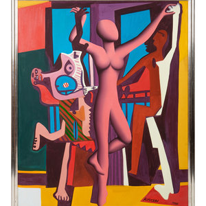 Appraisal: Mark Kostabi American b Last Tango in Cubism acrylic on