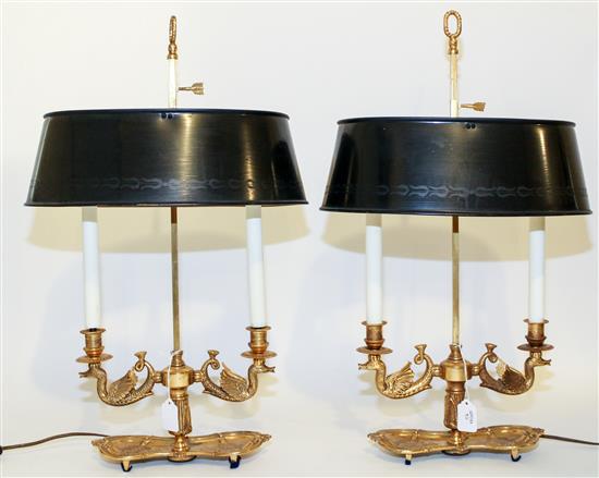 Appraisal: Sale Lot A Pair of Empire Style Bouillotte Lamps each