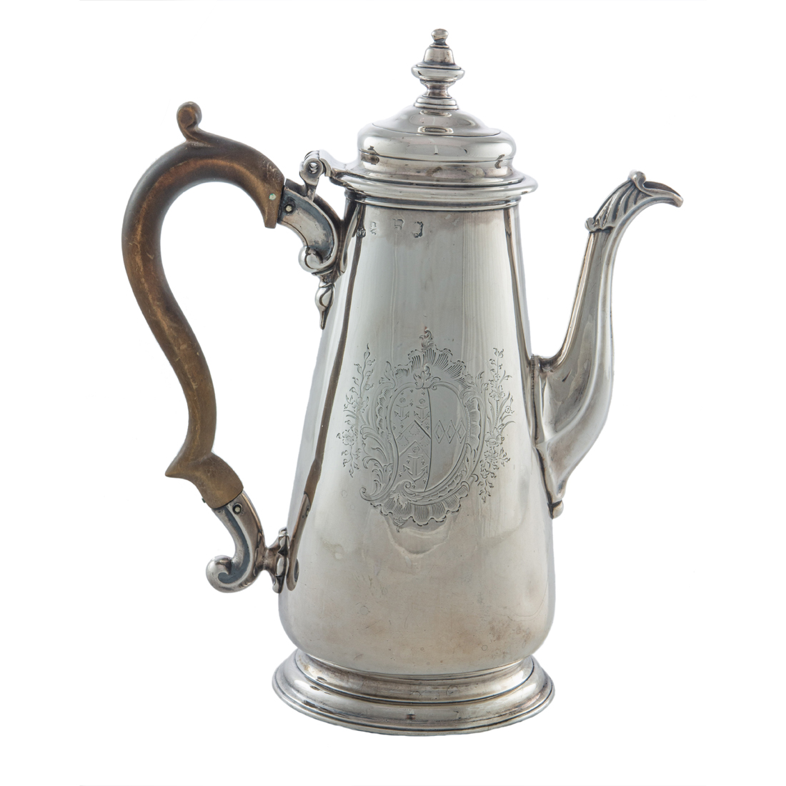 Appraisal: A GEORGE III STERLING COFFEE POT LONDON CIRCA A George