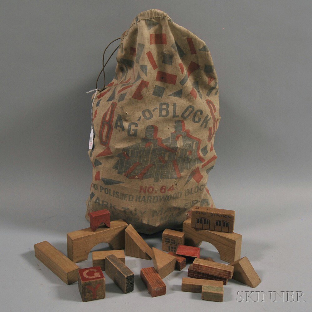 Appraisal: Bag O'Blocks Ark Toy Makers Lowell Massachusetts mid- th century