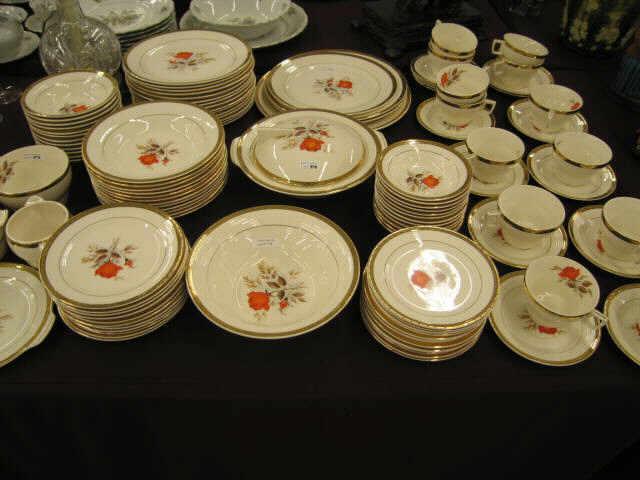 Appraisal: Pc China Service Vermillion Rose by Triumph American Limoges gold