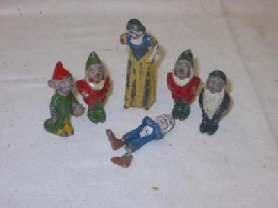 Appraisal: Six Britains metal figures Snow White and five Dwarfs P