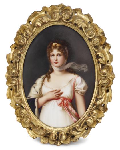 Appraisal: Berlin porcelain oval portrait plaquekonigen louisa after The portrait by