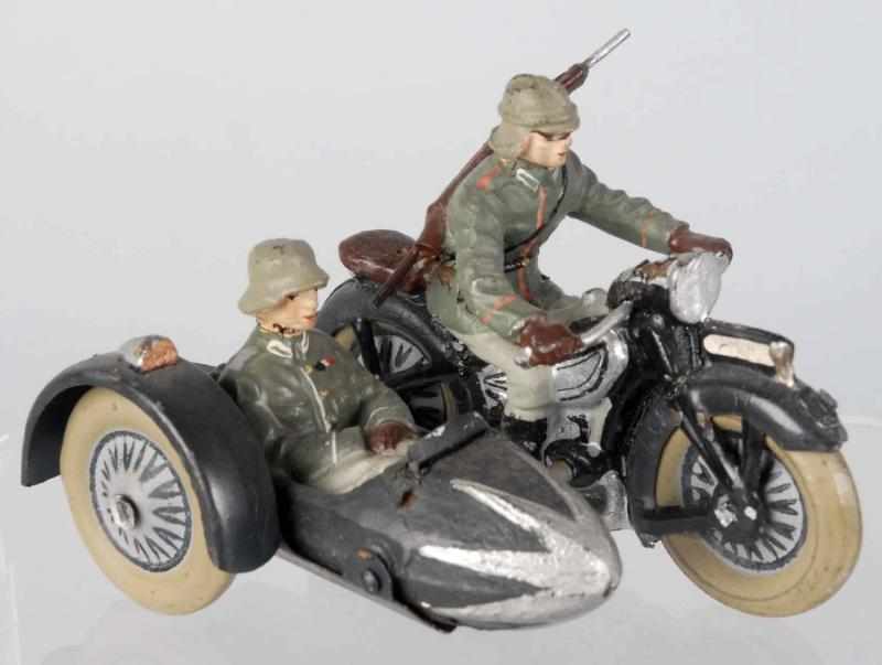 Appraisal: Lineol German Motorcycle with Sidecar Composition and tin Condition Excellent