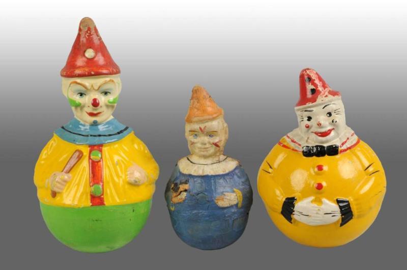 Appraisal: Lot of Paper Mache Clown Roly-Poly Toys Description German One