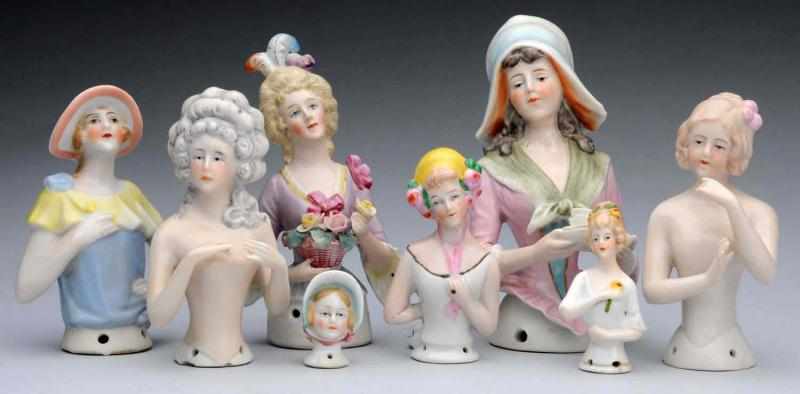 Appraisal: Lot of German China Half Dolls Baker s Chocolate lady