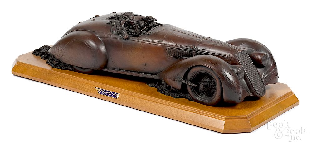 Appraisal: Stanley Wanlass bronze car sculpture Stanley Wanlass American b bronze