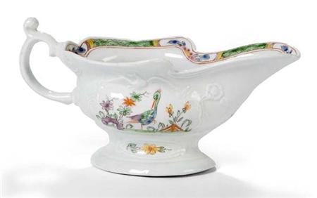 Appraisal: An th century Worcester cream boat circa of silver shape