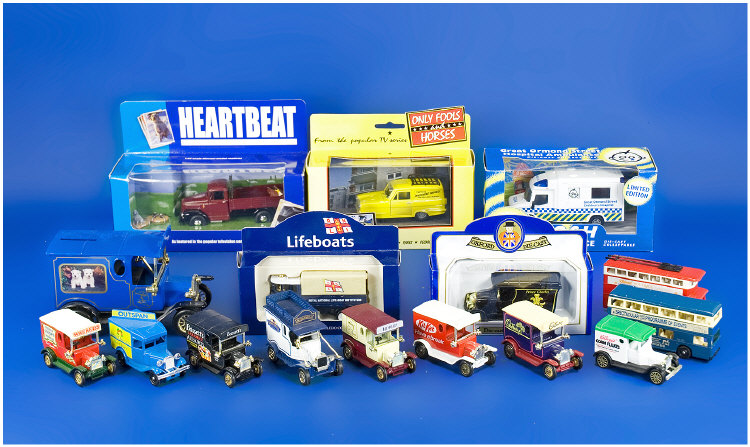 Appraisal: Selection of Boxed and Promotional Model Vans and Cars Boxed