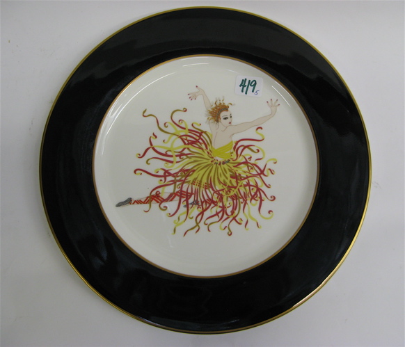 Appraisal: FOUR ERTE SERVICE PLATES AN ADDRESS BOOK Collectors Edition bone