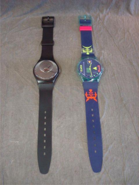 Appraisal: SWATCH Maxi Giant Watches One colorful abstract dated and the