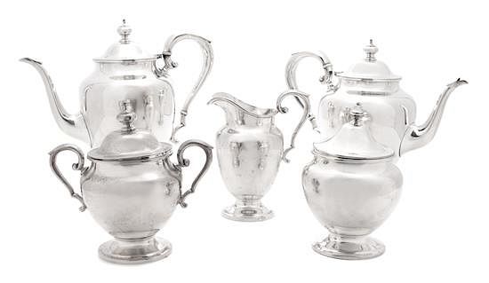 Appraisal: An American Silver Coffee and Tea Set Samuel Kirk Son