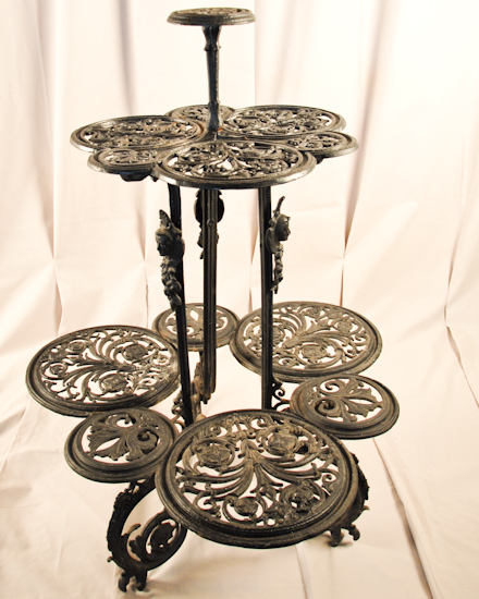 Appraisal: A th Three-tier Cast Iron Plant Stand possibly French from