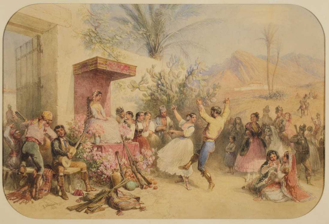 Appraisal: HENRI PIERRE PHARAMOND BLANCHARD FRENCH - WATERCOLOR wedding scene x