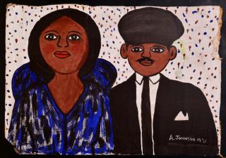 Appraisal: Anderson Johnson outsider art portrait Elder Anderson Johnson American Virginia