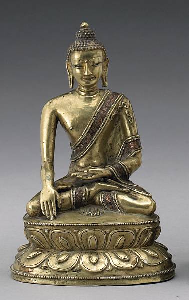 Appraisal: A Himalayan gilt copper alloy seated Buddha th Century Seated