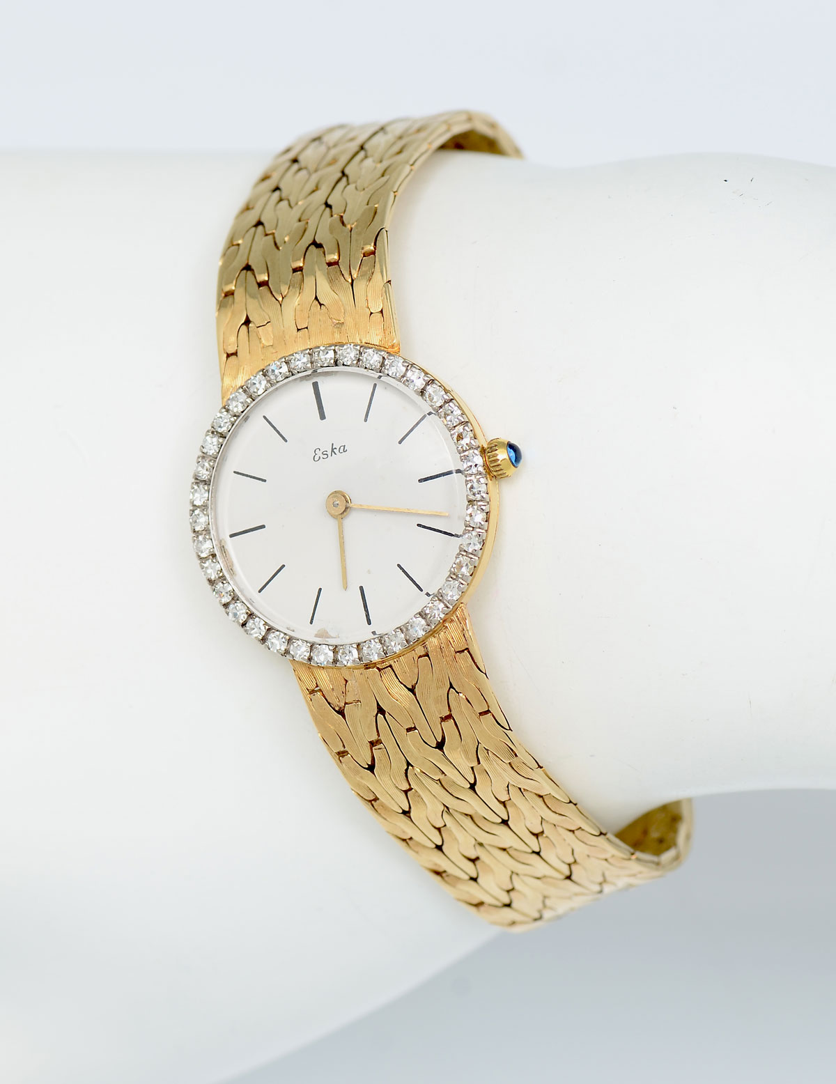 Appraisal: K GOLD ESKA LADIES WATCH K yellow gold lady's Eska