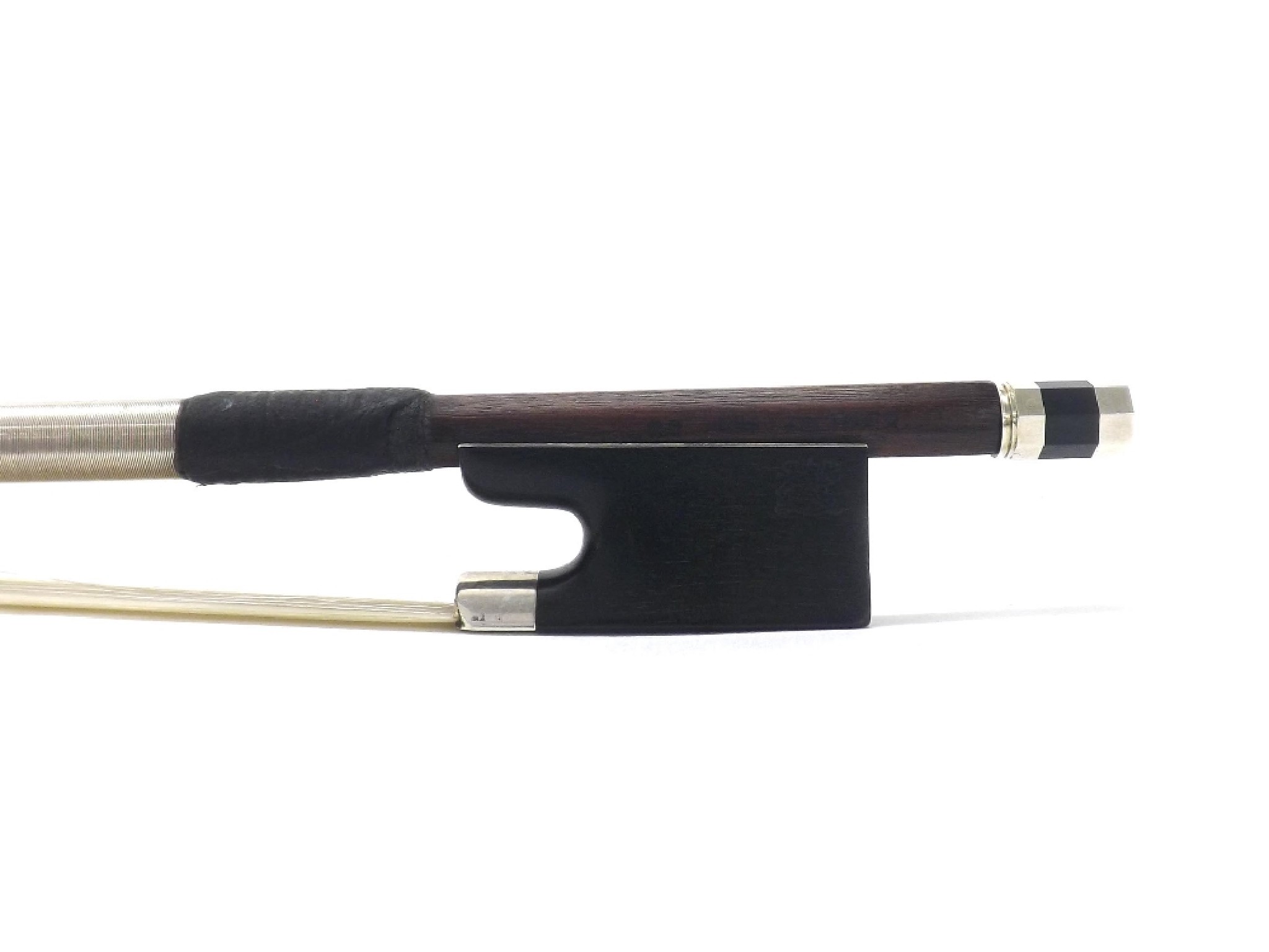 Appraisal: German silver mounted violin bow by and stamped H R