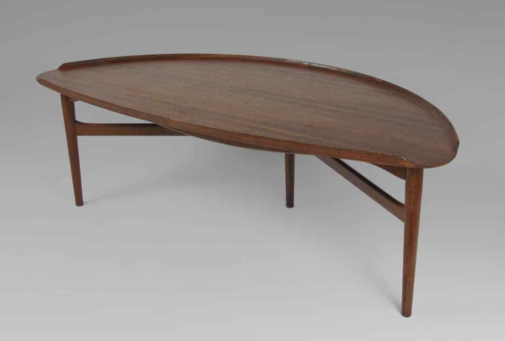 Appraisal: FINN JUHL FOR BAKER MID CENTURY COFFEE TABLE Curved three