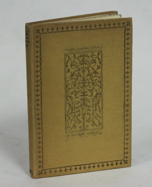 Appraisal: Marvell A Miscellaneous Poems Nonesuch Press No of an edition