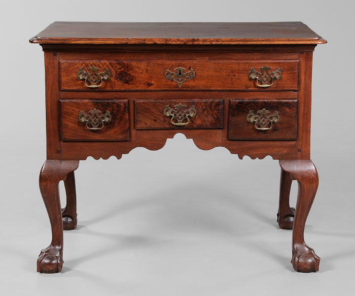 Appraisal: Walpole Family Chippendale Dressing Table Philadelphia - highly figured walnut