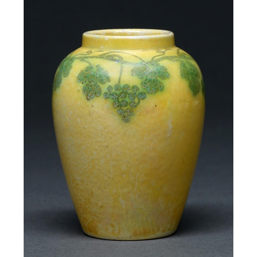 Appraisal: A Ruskin pottery jar early th century painted with vines