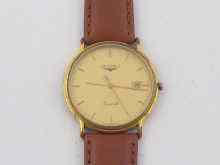 Appraisal: A gent's gold plated quartz wrist watch by Longines