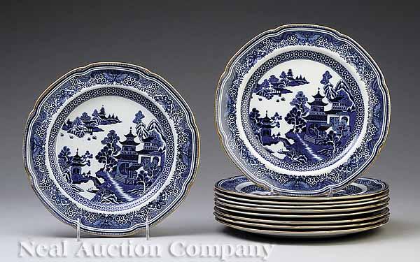 Appraisal: A Set of Ten Copeland Spode Blue-and-White Dinner Plates th