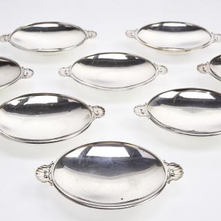 Appraisal: Georg Jensen Denmark sterling salt cellars Georg Jensen Denmark sterling