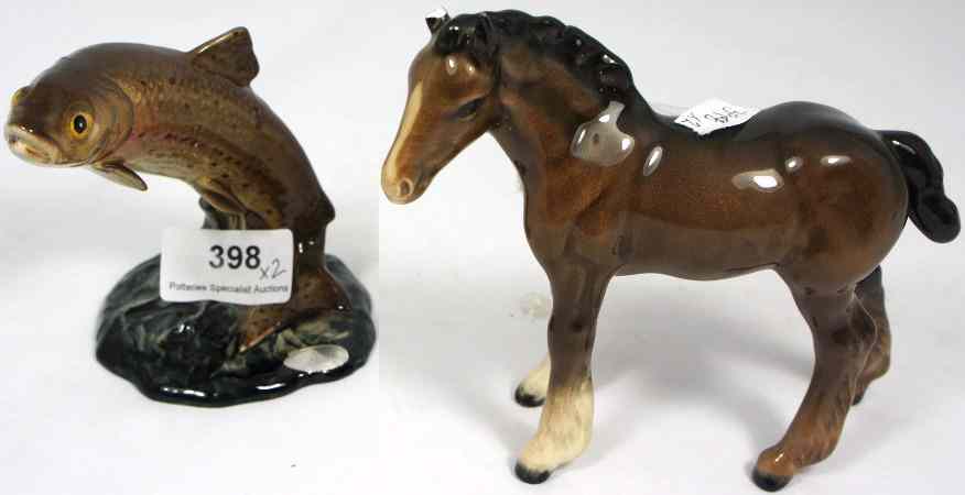 Appraisal: Beswick Small Shire Foal Ear broke Beswick Trout model