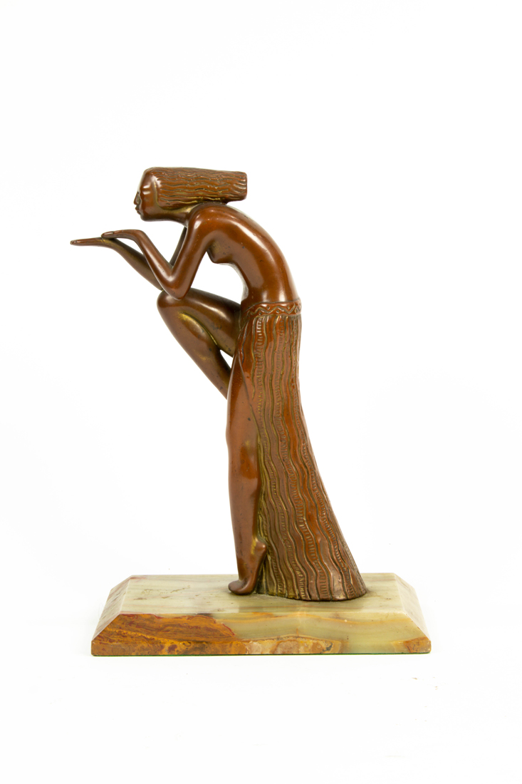 Appraisal: AN ART DECO BRONZE AND ONYX FIGURE OF A DANCER