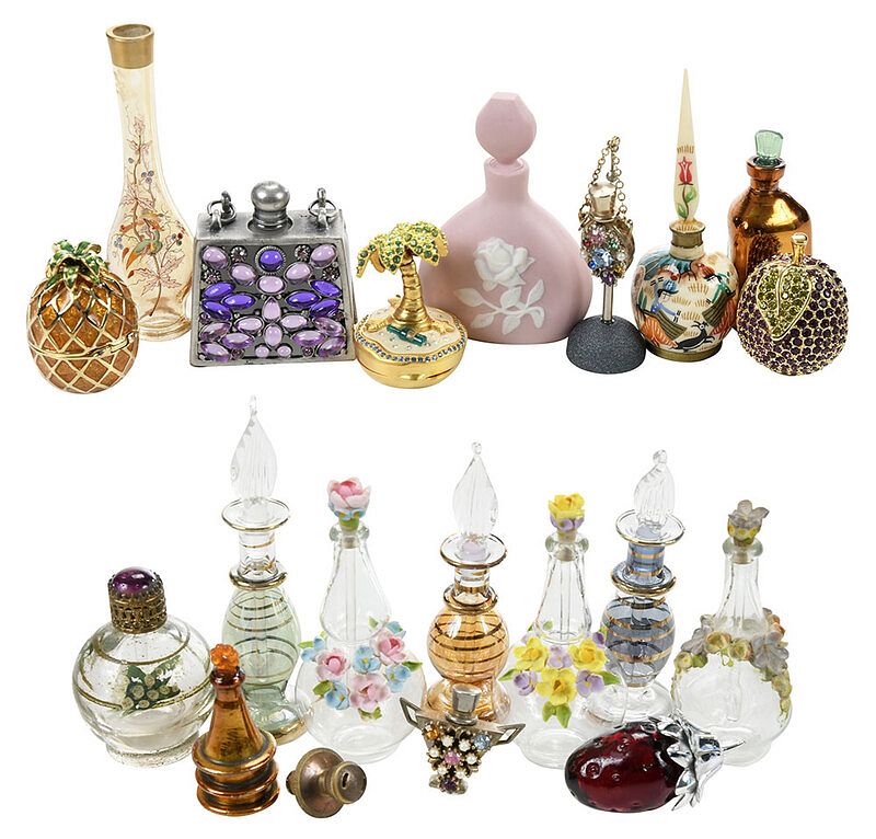 Appraisal: Assorted Scent and Purse Bottles three solid perfumes marked Estee