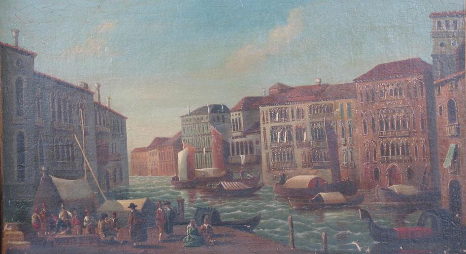 Appraisal: CONTINENTAL SCHOOL th century A Venetian view oil on canvas