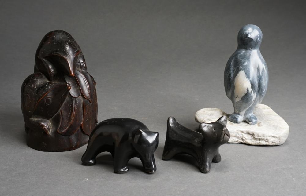 Appraisal: ONE BLACKWARE POTTERY AND ONE GLAZED CERAMIC ANIMAL FIGURES AN