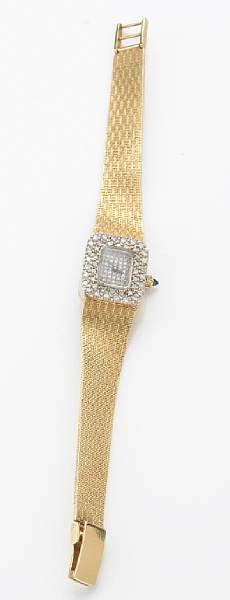 Appraisal: A Mathey Tissot lady's diamond and k gold integral bracelet