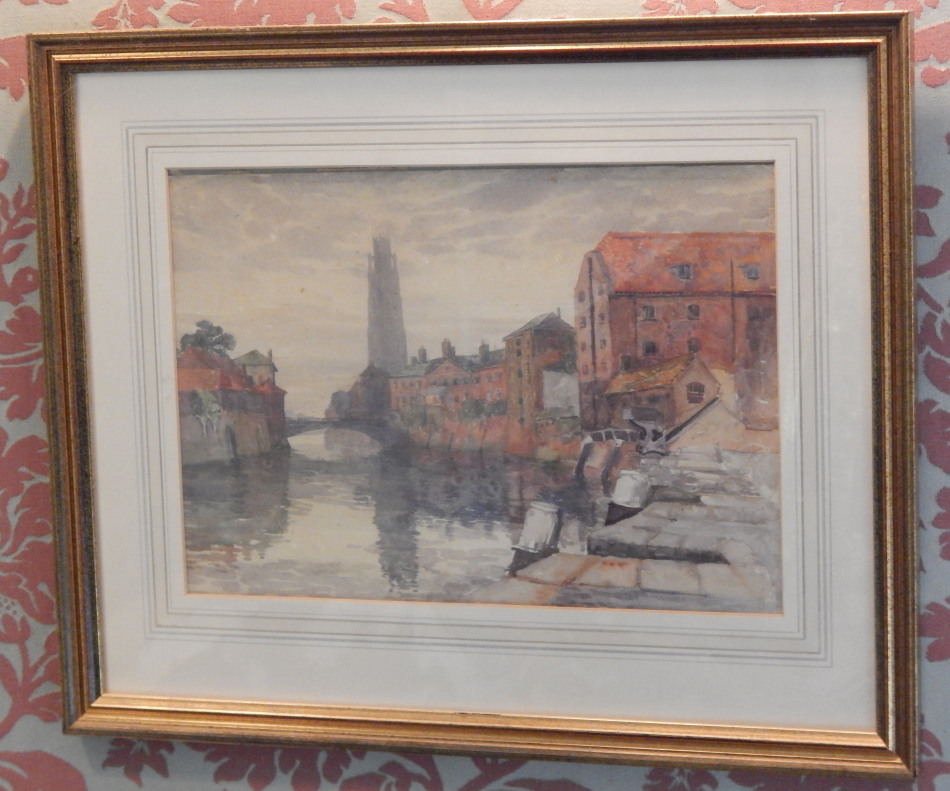 Appraisal: William Bartol Thomas - River Witham Boston watercolour cm x