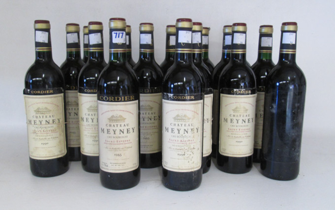 Appraisal: SIXTEEN BOTTLES OF VINTAGE FRENCH RED BORDEAUX WINE Chateau Meyney